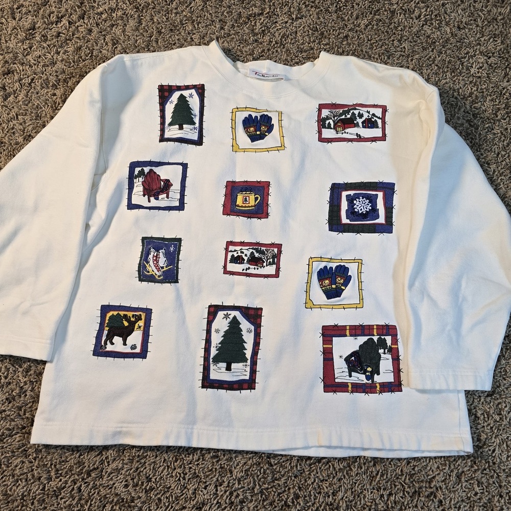 Talbots Christmas Sweatshirt Women's Size Large No Size Tag